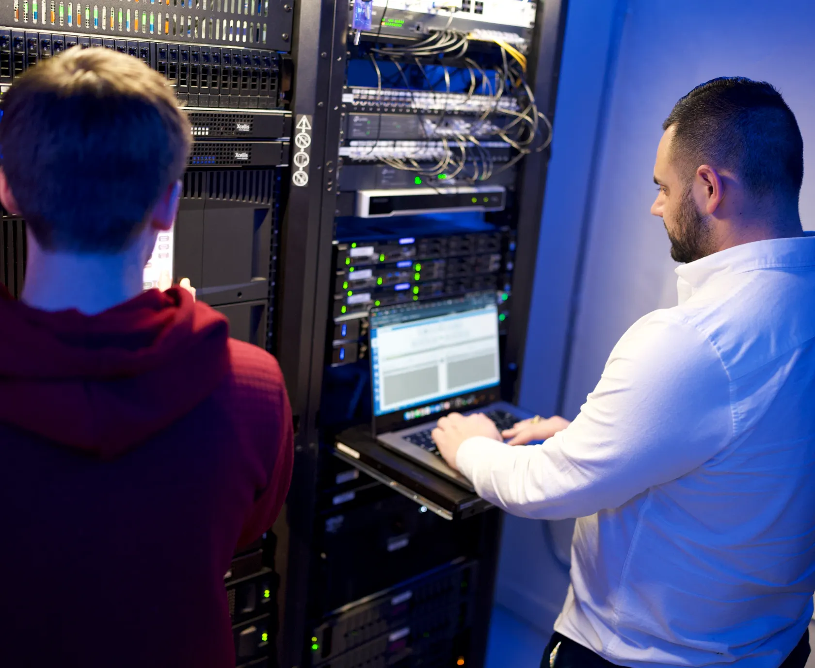 Engineers at work in the General Assembly dailies and deliverables machine room