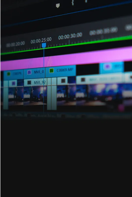 Hands on a mixing console in a sound finishing stage