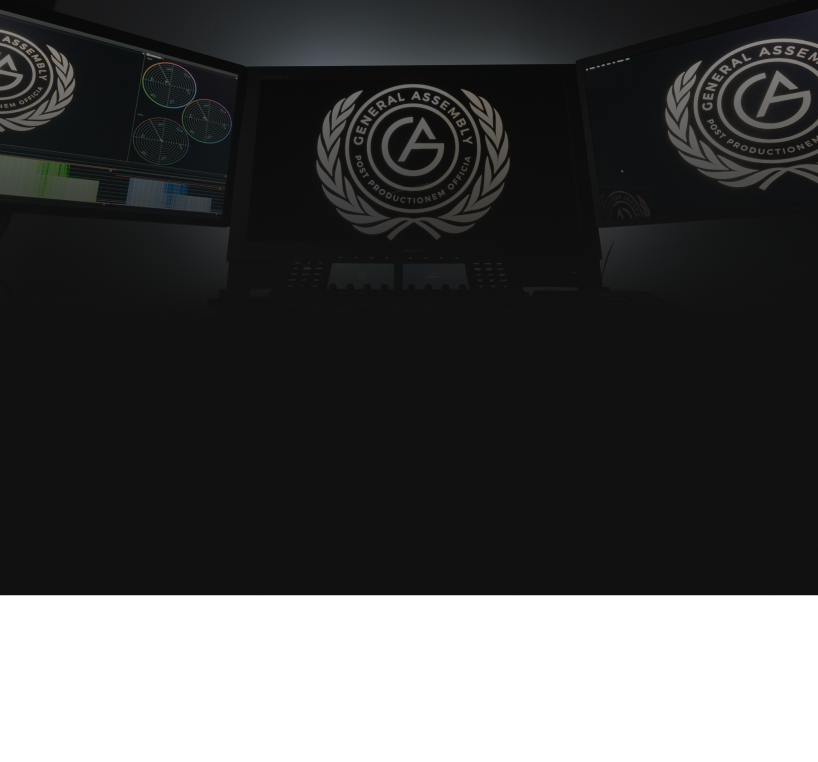 Colorist's suite with reference monitors at General Assembly